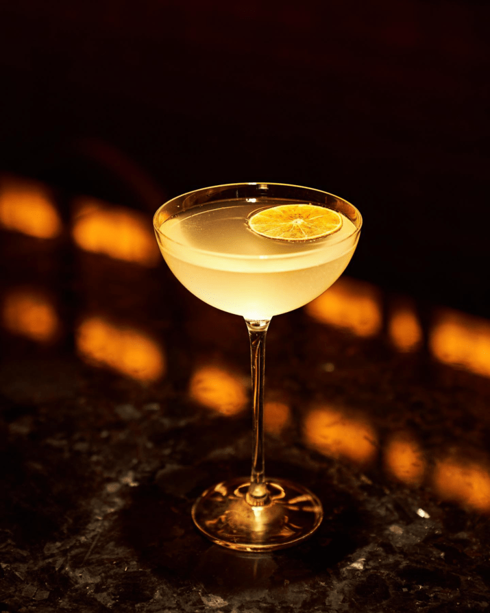 professional photo of cocktail in bar